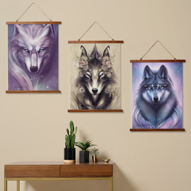 Spiritual Wolf Hanging Tapestry (Asymmetrical)