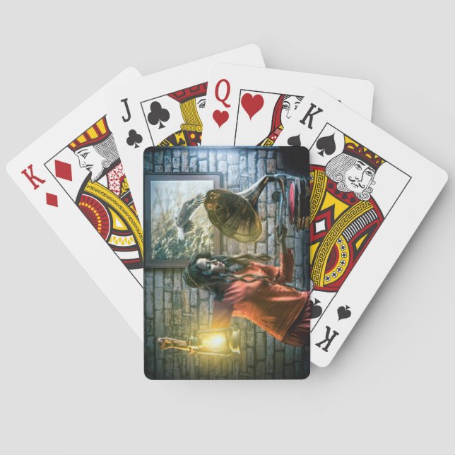 Spiritual Woman and Her Music Playing Cards (Back)