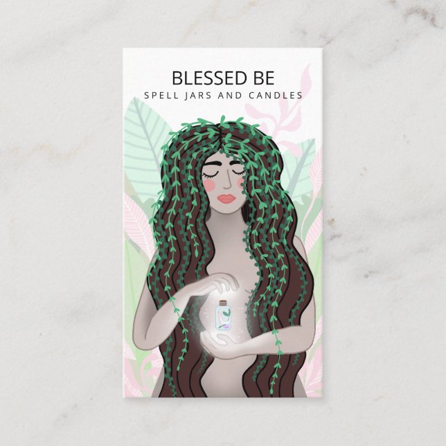 Spiritual Woman Illustration Business Card (Front)