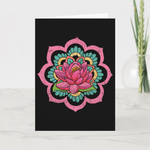 Spiritual Yoga Boho Flower Blossom Pilates Lotus M Card