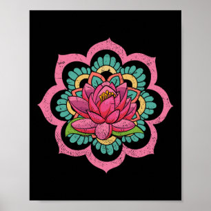 Spiritual Yoga Boho Flower Blossom Pilates Lotus M Poster