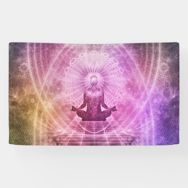 Spiritual Yoga Meditation Zen Colourful Banner (Horizontal)