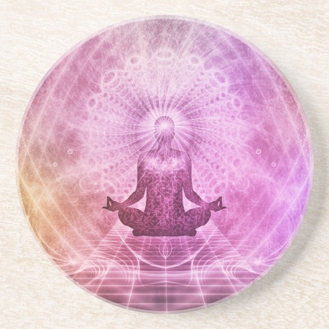 Spiritual Yoga Meditation Zen Colourful Coaster (Front)