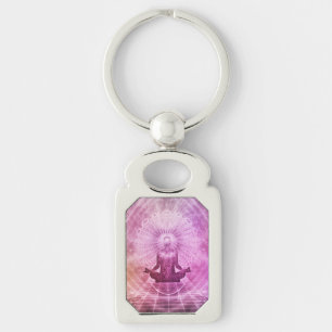 Spiritual Yoga Meditation Zen Colourful Key Ring
