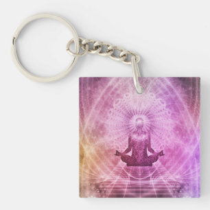 Spiritual Yoga Meditation Zen Colourful Key Ring