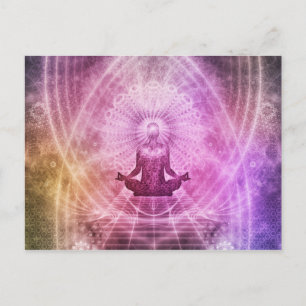Spiritual Yoga Meditation Zen Colourful Postcard