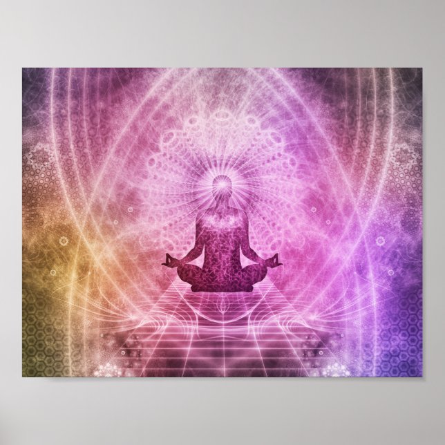 Spiritual Yoga Meditation Zen Colourful Poster (Front)