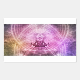 Spiritual Yoga Meditation Zen Colourful Rectangular Sticker
