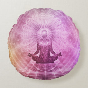 Spiritual Yoga Meditation Zen Colourful Round Cushion