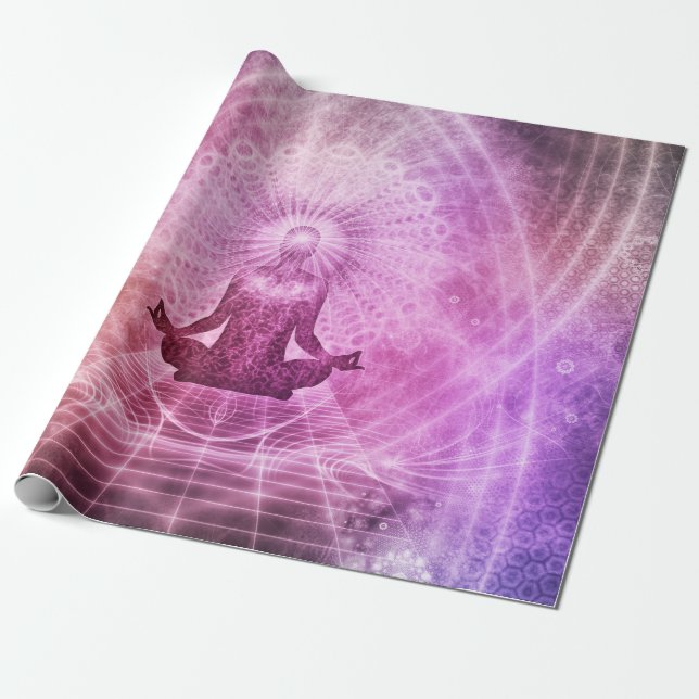 Spiritual Yoga Meditation Zen Colourful Wrapping Paper (Unrolled)