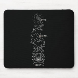 Spiritual Yoga Quote Lotus Flower And Moon Art - M Mouse Mat