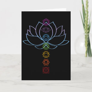 Spiritual Zen Lotus Flower Chakras Aligned Yoga Card