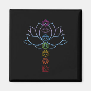 Spiritual Zen Lotus Flower Chakras Aligned Yoga Magnet