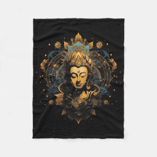 Spirituality Artwork Peace Zen Yoga Asia Guatama B Fleece Blanket