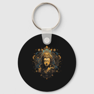 Spirituality Artwork Peace Zen Yoga Asia Guatama B Key Ring