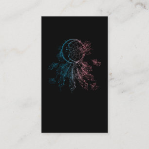 Spirituality Dreamcatcher Colourful Feathers Moon Business Card