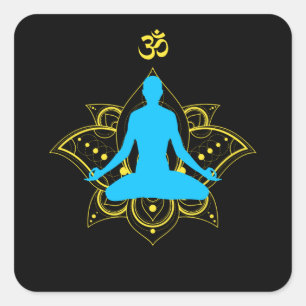 Spirituality Symbol OM Meditation Chakra Zen Square Sticker