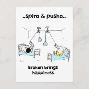 Spiro & Pusho Broken Motivational Quotes Postcard