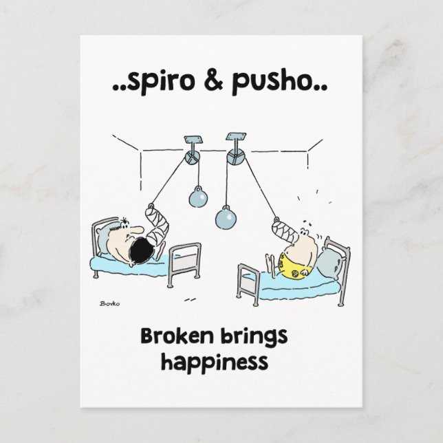 Spiro & Pusho Broken Motivational Quotes Postcard (Front)