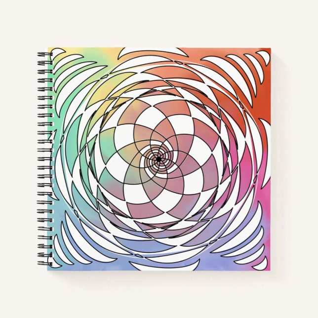Spirograph Mandala Square Sketchbook Notebook (Front)