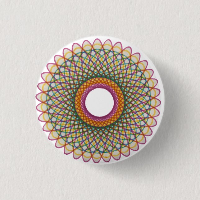 Spirograph Pride Pattern: Pan 3 Cm Round Badge (Front)