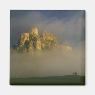 Spissky hrad in mist, Slovakia 2 Magnet