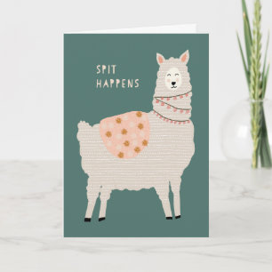 Spit Happens Dillama Llama Greeting Card