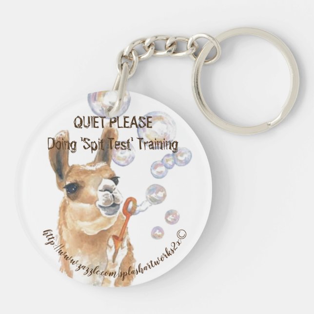"Spit Training Llama" Key Ring (Back)