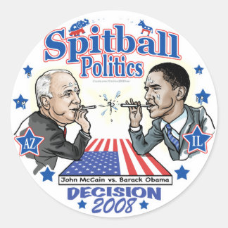 Spitball Politics 2008 Classic Round Sticker