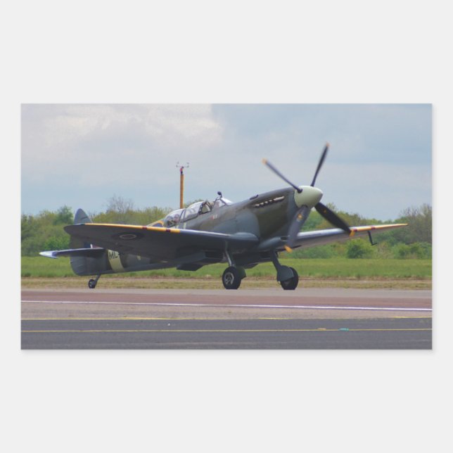 Spitfire After Landing Rectangular Sticker (Front)