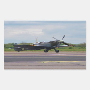 Spitfire After Landing Rectangular Sticker