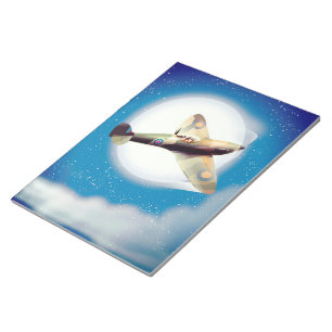 Spitfire aircraft travel poster print notepad