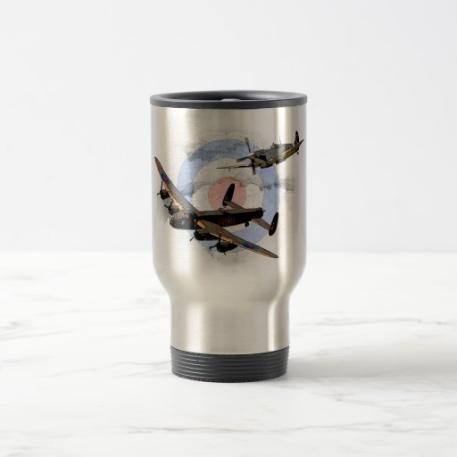 Spitfire and Lancaster Travel Mug