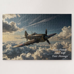 Spitfire at Dusk Artist Impression Skyward Tribute Jigsaw Puzzle