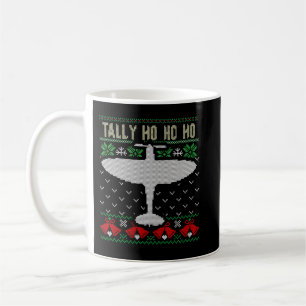 Spitfire Christmas Ugly Jumper Style Aeroplane Air Coffee Mug