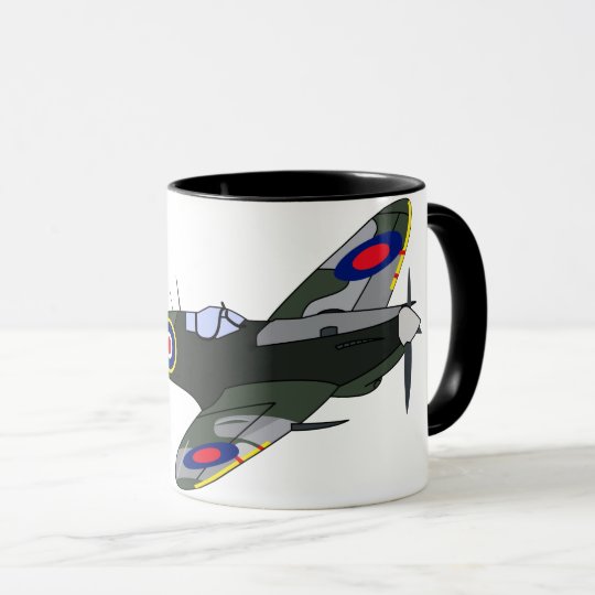 Supermarine Spitfire Ceramic Coffee Mug - 11 Oz Lead-Free Design | Printed In USA, Dishwasher & Microwave Safe