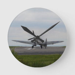 Spitfire Ready For Takeoff Round Clock