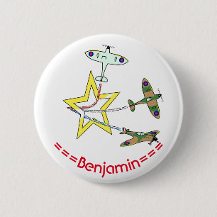 Spitfire Star 6 Cm Round Badge