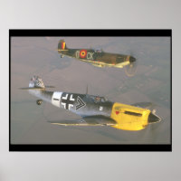Spitfire (top) and Messerschmitt_Military Aircraft