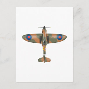 spitfire top view postcard