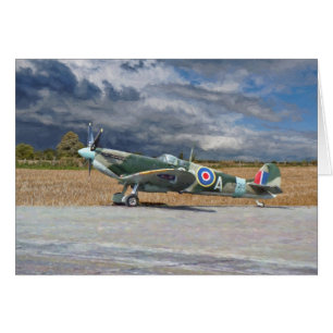 Spitfire Under Storm Clouds