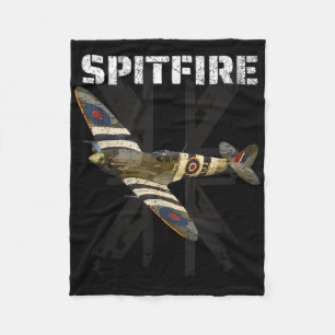 Spitfire Ww2 Battle Of Britain Fighter Plane Ace W Fleece Blanket
