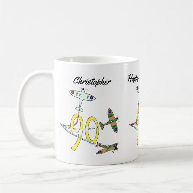 Spitfires 90th Birthday Coffee Mug (Left)