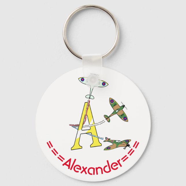 Spitfires - A - Initial Key Ring (Front)