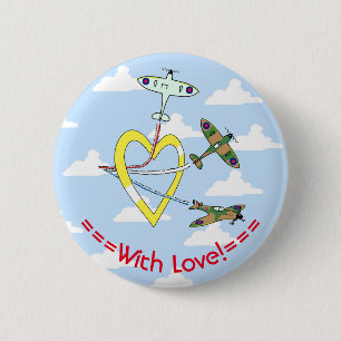Spitfires Blue Sky Heart 6 Cm Round Badge