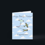 Spitfires - Customisable Husband - Birthday Card<br><div class="desc">Celebrate Husband's special birthday in style with a fly-past by three Supermarine Spitfires. A must for aviation fans and buddng pilots of all ages.</div>