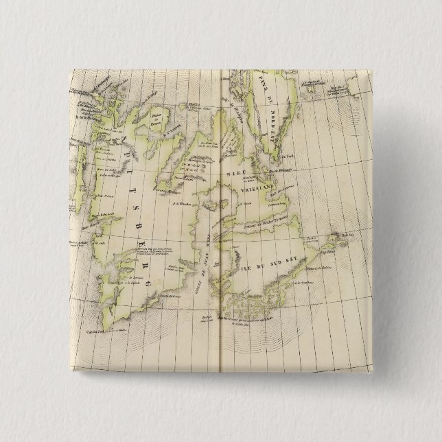 Spitsbergen, Norway Map 15 Cm Square Badge (Front)