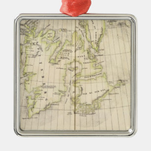Spitsbergen, Norway Map Metal Tree Decoration
