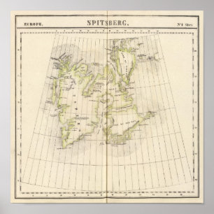Spitsbergen, Norway Map Poster