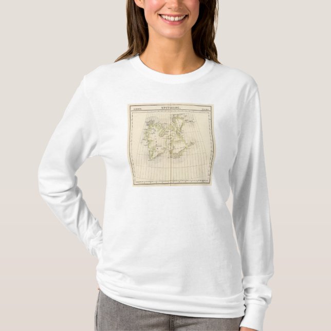 Spitsbergen, Norway Map T-Shirt (Front)